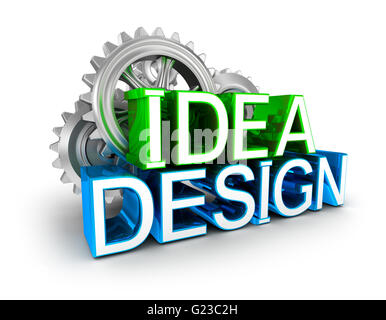 Progettazione e idea testo, 3d Concept Foto Stock