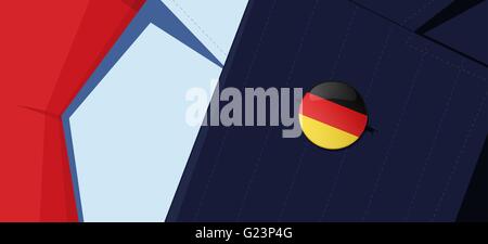 Bandiera della Germania spilla all uomo la tuta di risvolto giacca. Trasparenza utilizzato. EPS10 file. Illustrazione Vettoriale