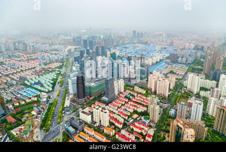 Vista aerea di Shanghai city centre Foto Stock
