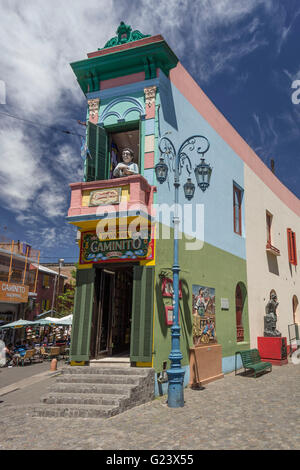 Case colorate in Caminito, La Boca, Buenos Aires, Argentina Foto Stock
