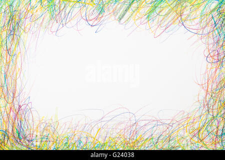 Materiali di arte e telaio scribble Foto Stock