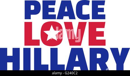 La pace amore Hillary Clinton Illustrazione Vettoriale