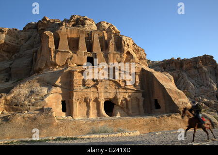 La Tomba dell'Obelisco a Petra, Giordania Foto Stock