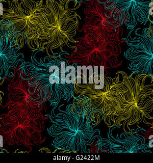 Fiore astratto seamless sfondo pattern Foto Stock