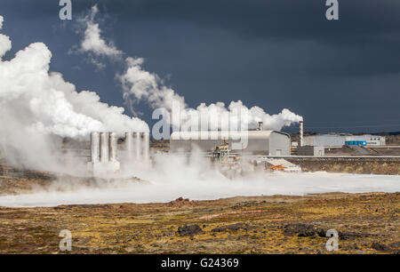 Centrale geotermica elettrica Foto Stock