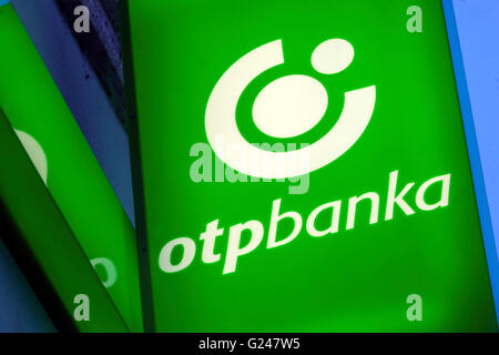 Simbolo OTP Banka, Slovacchia, logo Europe OTP Bank, banca ungherese Foto Stock