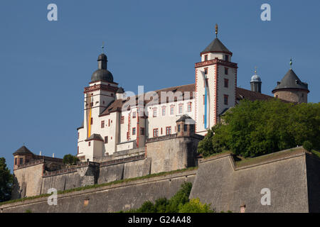 Il Festung Marienberg Fortress, Würzburg, Franconia, Baviera, Germania Foto Stock