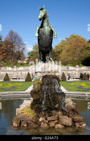 Pegasus Fontana in giardini Mirabell, Salisburgo, Land Salzburg, Austria Foto Stock