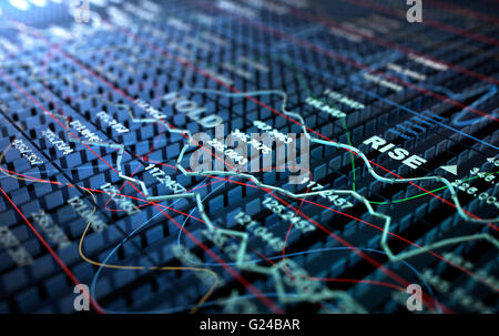 Stock Exchange grafico 3D sfondo, 3D illustrazione Foto Stock