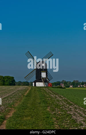 Un inizio di mattina di maggio a Pitstone Windmill, Buckinghamshire, UK Foto Stock