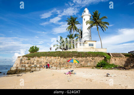Galle , Sri Lanka . Forte Galle area. Forte Galle faro Foto Stock