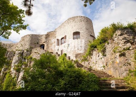 Vista del San Servolo castello in Slovenia Foto Stock