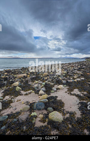 Spiaggia Ganavan vicino a Oban, Argyll & Bute, sulla costa ovest della Scozia. Foto Stock