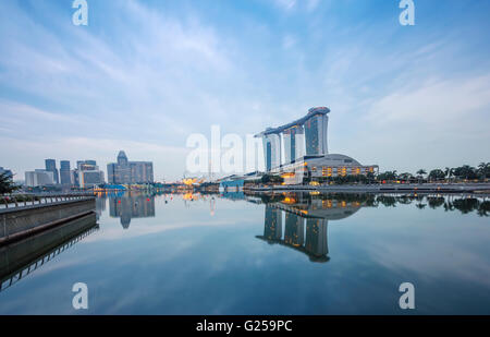 Lo skyline della citta', Singapore Foto Stock