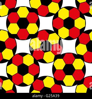 Pattern per il campionato di calcio. Un pallone da calcio modello e una bandiera della Germania Illustrazione Vettoriale