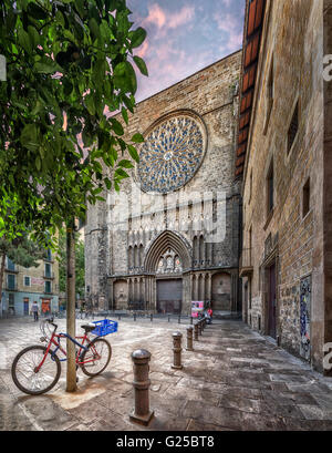 Esglesia de Santa Maria del Pi, Barri Gotic Barcellona Spagna Foto Stock