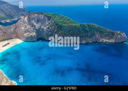 Navagio beach in grecia isola di Zante Foto Stock