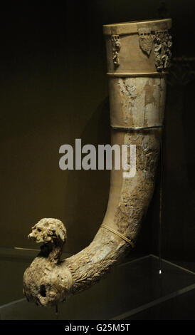 Parthian periodo. Rhyton. L'avorio; carving, incisione. Parthia. 2° C. BC. Old Nisa. Il Turkmenistan. Lo stato Museo Hermitage. San Pietroburgo. La Russia. Foto Stock