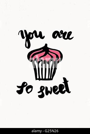 " Voi siete così dolce' carino e moderno design tipografico San Valentino biglietto di auguri Modello. Illustrazione Vettoriale