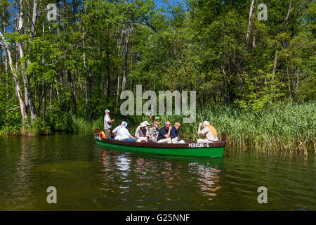 Krutynia rafting sul fiume, la Masuria regione, Polonia, Europa Foto Stock