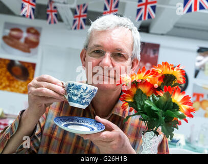 Documentario fotografo Martin Parr in un salone in Bloomsbury,Londra Foto Stock