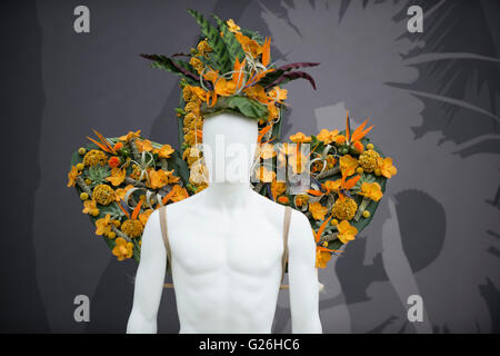 RHS Chelsea Flower Show 2016, flower art nel grande padiglione Foto Stock