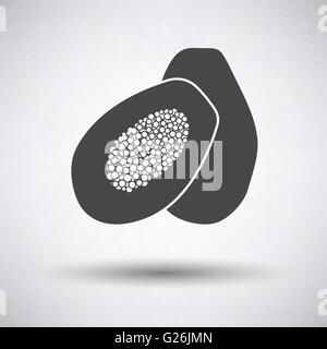 Icona di papaia su sfondo grigio con round ombra. Illustrazione Vettoriale. Illustrazione Vettoriale