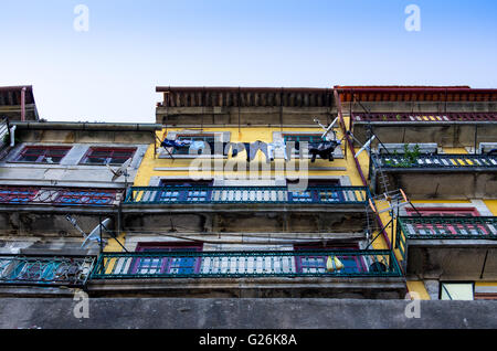 Dettaglio di un tradizionale delle case nella città di Oporto, Portogallo Foto Stock