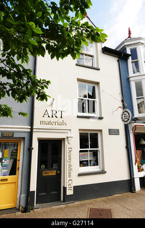 Questo edificio fu la posizione di Laura Ashley il primo negozio a Machynlleth, POWYS, GALLES Foto Stock