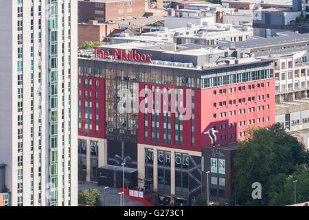 Fotografia aerea del centro cittadino di Birmingham, Inghilterra. La mailbox shopping center. Foto Stock