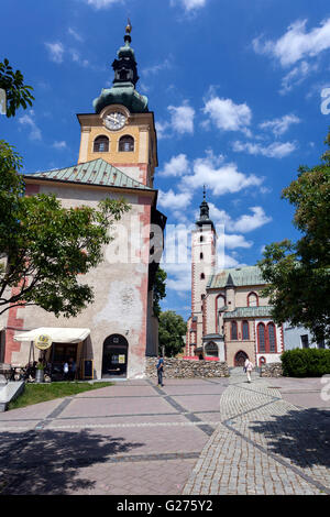 Banska Bystrica Slovacchia, Barbican torre di castello, Europa, Chiesa dell Assunzione Foto Stock