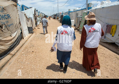 MSF salute mentale attività Alwan in un campo di rifugiati in Iraq settentrionale Foto Stock