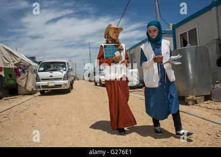 MSF salute mentale attività Alwan in un campo di rifugiati in Iraq settentrionale Foto Stock