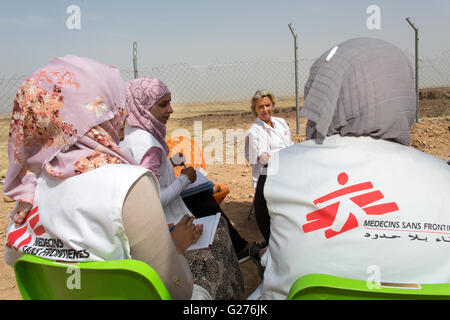 MSF salute mentale attività Alwan in un campo di rifugiati in Iraq settentrionale Foto Stock