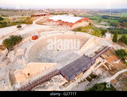 Vista aerea del sito arcaeological della città antica di Kourio che si trova nel distretto di Limassol, Cipro. Una vista Foto Stock