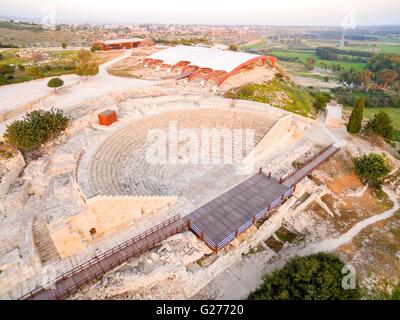 Vista aerea del sito arcaeological della città antica di Kourio che si trova nel distretto di Limassol, Cipro. Una vista Foto Stock