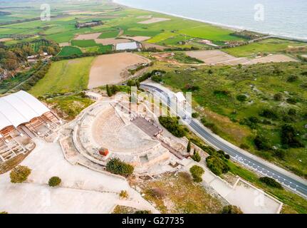 Vista aerea del sito arcaeological della città antica di Kourio che si trova nel distretto di Limassol, Cipro. Una vista Foto Stock