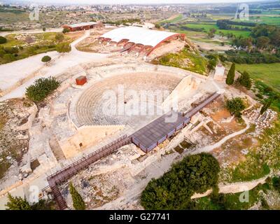 Vista aerea del sito arcaeological della città antica di Kourio che si trova nel distretto di Limassol, Cipro. Una vista Foto Stock