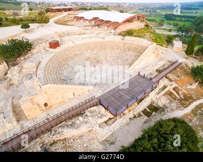 Vista aerea del sito arcaeological della città antica di Kourio che si trova nel distretto di Limassol, Cipro. Una vista Foto Stock
