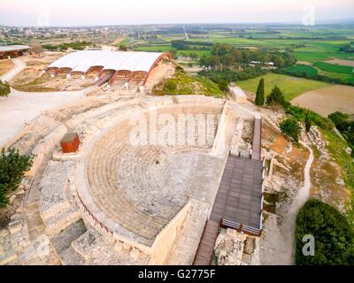 Vista aerea del sito arcaeological della città antica di Kourio che si trova nel distretto di Limassol, Cipro. Una vista Foto Stock
