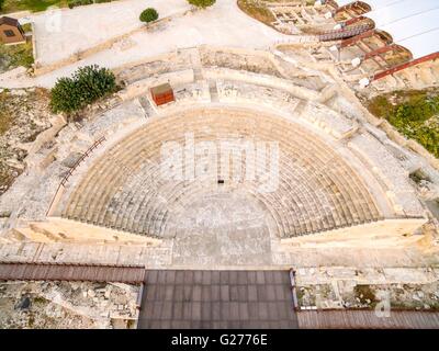 Vista aerea del sito arcaeological della città antica di Kourio che si trova nel distretto di Limassol, Cipro. Una vista Foto Stock