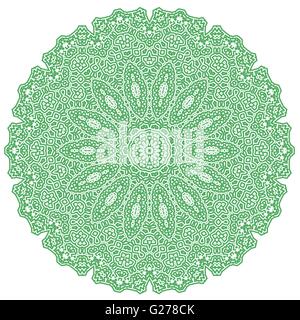 Mandala verde isolato Illustrazione Vettoriale