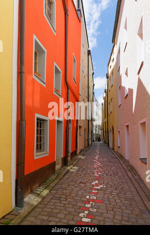 Höllgasse, Altstadt, Città Vecchia, Passau, Bassa Baviera, Baviera, Germania Foto Stock