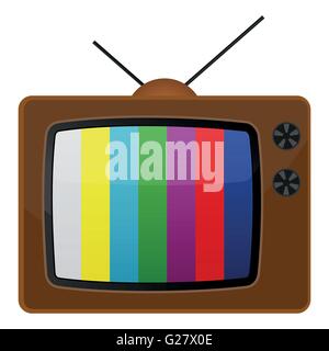 Tv retrò, il modello di prova. EPS 10 Illustrazione Vettoriale