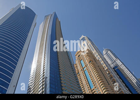 Torri di district Marina di Dubai Foto Stock