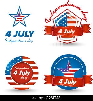 Giorno di indipendenza set di icone Illustrazione Vettoriale