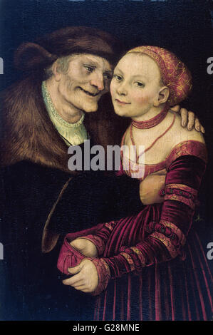 Lucas Cranach il Vecchio - Il mal abbinati giovane - MNAC - Barcellona Foto Stock