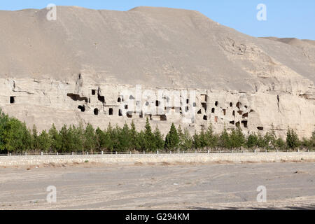 Complesso delle grotte di Mogao. Provincia di Guansu, Cina. Foto Stock