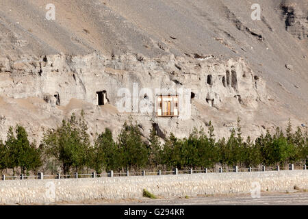 Complesso delle grotte di Mogao. Provincia di Guansu, Cina. Foto Stock