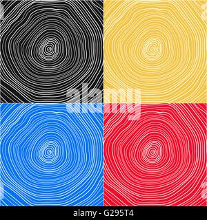 Vettore sfondo concettuale con albero-ring. Taglio ad albero. Il moncone. Lo snag. Illustrazione Vettoriale